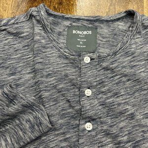 Bonobos Shirt Men’s XL Slim Fit Henley Long Sleeve Modern‎ Preppy